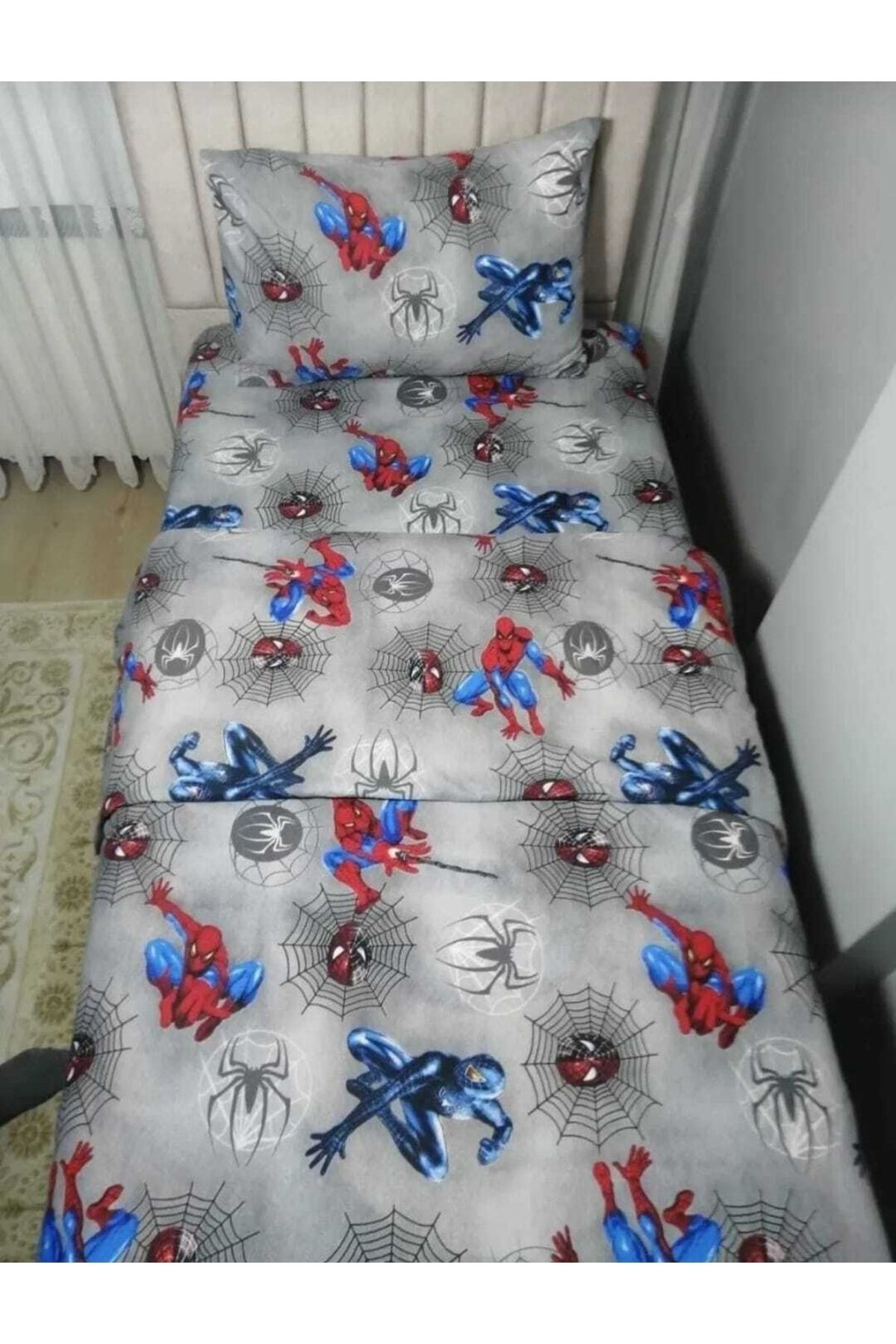 Tek%20Kişilik%20Gri%20Spiderman/örümcek%20Adam%20Ranforce%20Nevresim%20Takımı